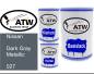 Preview: Nissan, Dark Gray Metallic, 027: 500ml Lackdose + 500ml Klarlack + 250ml Härter - Set, von ATW Autoteile West.